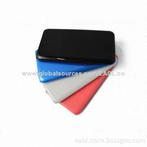 5,000mAh Lithium Polymer Emergency Battery Power Banks, Portable, OEM/ODM, Colorful, Super-thin